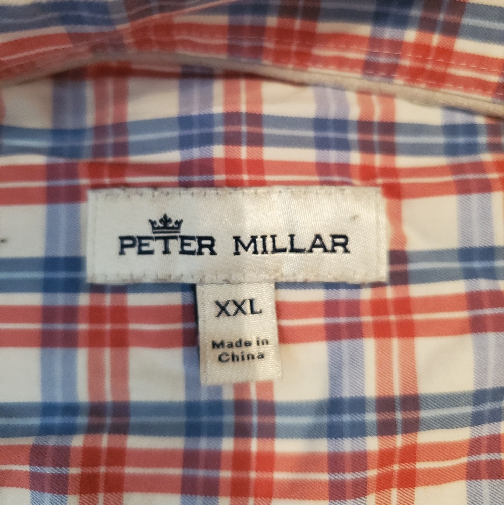 Peter Millar Checkered Long Sleeve Button Down Dress Shirt - Picture 3 of 7